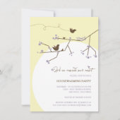 バードファミリー引っ越しましたネスト引っ越し祝いパーティーパーティー 招待状 (正面)