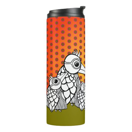 バードファミリー&水玉模様 タンブラー (回転左)