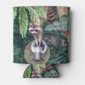 バードフィーダを襲撃するアライグマ 缶クーラー (正面)