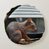 バードフィーダーでのリス ラウンドクッション (裏面)