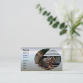 バードフィーダーでのリス 名刺 (スタンド正面)