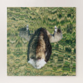 バードフォトリトルグレブウォーター反射自然 ジグソーパズル (横)