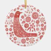 バードフォークアート セラミックオーナメント (正面)