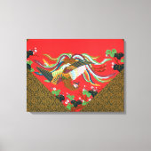 バードフラワーカラフルタペストリーデザインアー日本のト キャンバスプリント (正面)