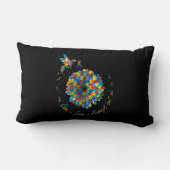 バードフラワーリボンパズルライブラブアレジットオティズム ランバークッション (裏面)