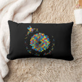 バードフラワーリボンパズルライブラブアレジットオティズム ランバークッション (ブランケット)