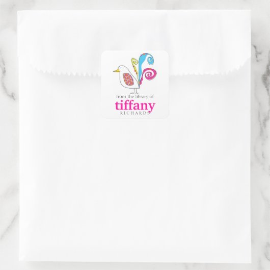 バードブックお洒落プレート スクエアシール (バッグ)