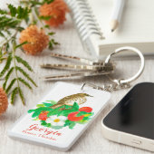 バードブラウントラッシャージョージア桃 キーホルダー (正面右)