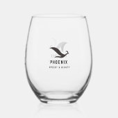 バードブラックラグジュアリー美しいフライウィングスピーディ配信 ステムなしワイングラス (裏面)