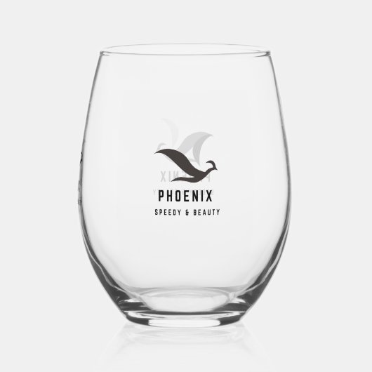 バードブラックラグジュアリー美しいフライウィングスピーディ配信 ステムなしワイングラス (裏面)