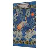 バードブルー中国の刺繍ヴィンテージ クリップボード (左)