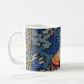 バードブルー中国の刺繍ヴィンテージ コーヒーマグカップ (左)