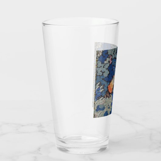 バードブルー中国の刺繍ヴィンテージ タンブラーグラス (右)