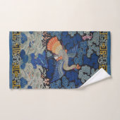 バードブルー中国の刺繍ヴィンテージ バスタオルセット (ハンドタオル)