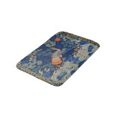 バードブルー中国の刺繍ヴィンテージ バスマット (アングル)