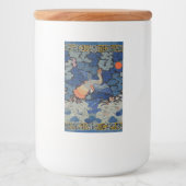 バードブルー中国の刺繍ヴィンテージ フードラベル (正面)