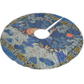 バードブルー中国の刺繍ヴィンテージ ブラッシュドポリエステルツリースカート (アングル)