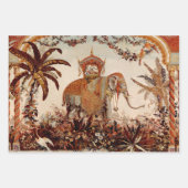 バードブルー中国の刺繍ヴィンテージ ラッピングペーパーシート (正面3)