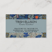 バードブルー中国の刺繍ヴィンテージ 名刺 (裏面)