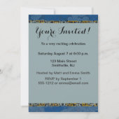 バードブルー中国の刺繍ヴィンテージ 招待状 (正面)