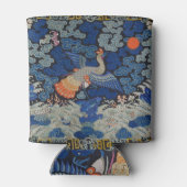 バードブルー中国の刺繍ヴィンテージ 缶クーラー (裏面)