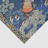 バードブルー中国の刺繍ヴィンテージ 薄葉紙 (詳細)