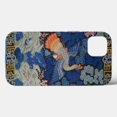 バードブルー中国の刺繍ヴィンテージ Case-Mate iPhoneケース (裏面 (横))