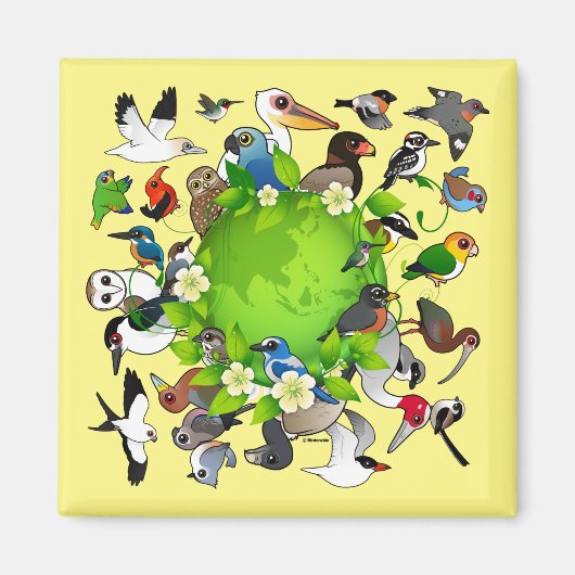 バードブル地球の日 マグネット (正面)