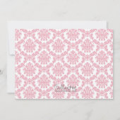 バードベビーシャワー招待状ガールダマスクピンクグリーン 招待状 (裏面)