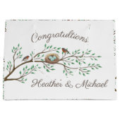 バードベビーシャワー春 ラージペーパーバッグ (正面)