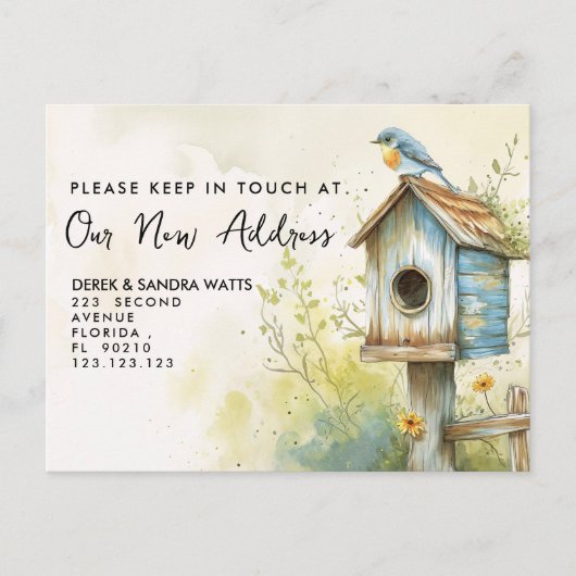 バードボックス 「お引越ししました」 ポストカード - 新住所 (正面)