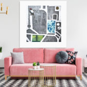 バードマップの引き伸ばしキャンバス印刷 キャンバスプリント (インサイチュ (リビング))