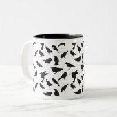 バードマパターン（の模様が）あるグ ツートーンマグカップ (正面左)