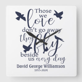 バードメモリアルフライアウィザーズ悔やみや弔慰 スクエア壁時計