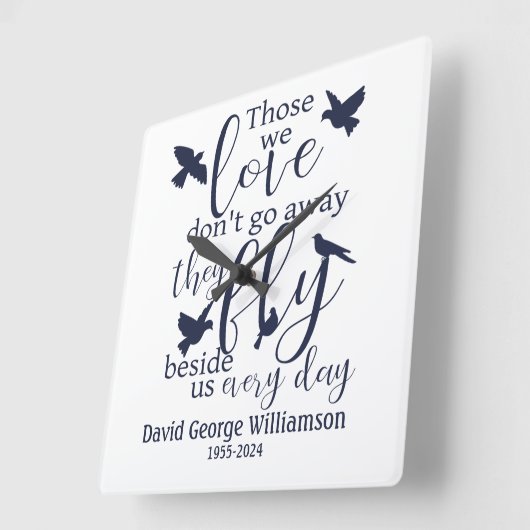 バードメモリアルフライアウィザーズ悔やみや弔慰 スクエア壁時計 (傾斜)