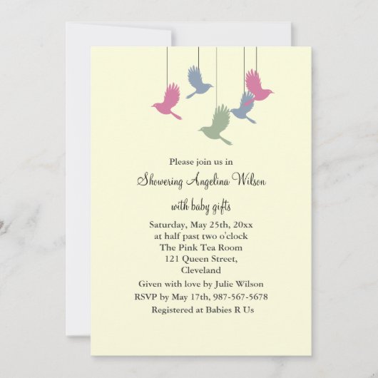 バードモかわいらしバイル 招待状 (正面)