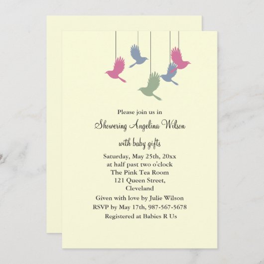 バードモかわいらしバイル 招待状 (正面/裏面)