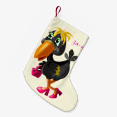 バードモダンクリスマスストッキング スモールクリスマスストッキング (正面 (吊り時))