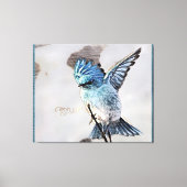 バードモデル：マウンテンブルーバード01-02 キャンバスプリント (正面)