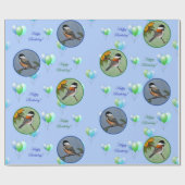 バードラバーの誕生日-《鳥》アメリカゴガラ ラッピングペーパー (フラット)