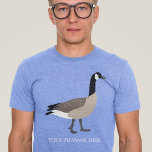 バードラバーズカナダグースイラストレーション パーソナライズされた トライブレンドＴシャツ<br><div class="desc">この長袖パーソナライズされたTシャツに独自のメッセージを追加するカスタムと、鳥の愛好家のためのアクセサリーを作成する。この長い袖のグラフィックティーは、茶色、黒、白のカナダのガチョウのリアルなスタイルイラストレーションを持っている。白いレタリングでパーソナライズされた名前やメッセージを付ける準備ができている。</div>