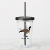 バードラバーズカナダゲーゼイラストレーション パーソナライズされた アクリルタンブラー (正面)