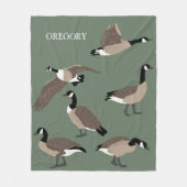 バードラバーズカナダゲーゼイラストレーション パーソナライズされた フリースブランケット (正面)