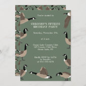 バードラバーズカナダゲーゼ誕生日パーティーへの招待 招待状 (正面/裏面)