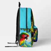 バードラバーマカオパロットトロピカルプリントカットソーバッグ プリントバックパック (左)