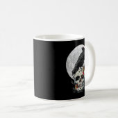 バードラバーヴィンテージクロウスカルムーンレイヴンゴシックPr コーヒーマグカップ (正面右)