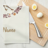 バードラバー用ロビンヴィンテージ花 キッチンタオル (四つ折り)