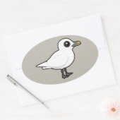 バードラブルアイボリーガル 楕円形シール (封筒)