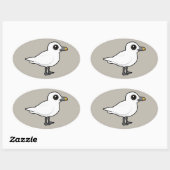 バードラブルアイボリーガル 楕円形シール (シート)