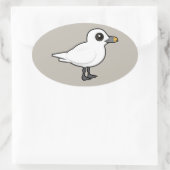 バードラブルアイボリーガル 楕円形シール (バッグ)